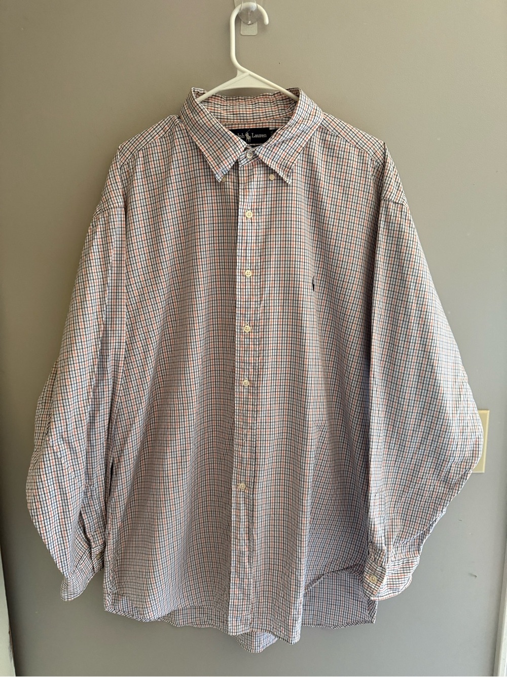 Polo Ralph Lauren Mens Long Sleeve Button Up Multi Check Plaid Mens SZ 18 36/37